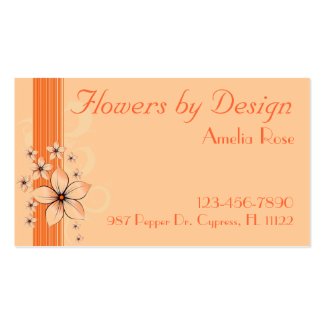 Customizable Elegant Orange Flower Business Cards