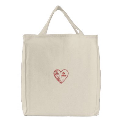 Customizable Embellished Heart Tote Bag by iheartshop