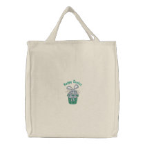 Customizable Embroidered Easter Bunny - Green embroidered bags by naturetees Customizable Embroidered Easter Bunny - Green embroidered bags