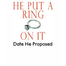 ladies_casual_longsleeve - Bride Engagement T-shirts and Gifts. He put a ring on it engaged bride favors, t-shirts and keepsakes for the bride who just got her ring. Customize these engagement gifts with date or place she got proposed to.