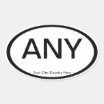 Customizable Euro Oval Auto Stickers