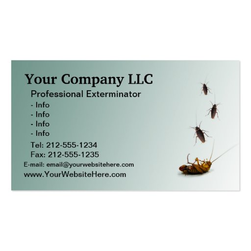 CUSTOMIZABLE Exterminator Business Card (front side)