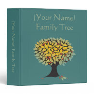 Customizable Family Tree Blue Binder