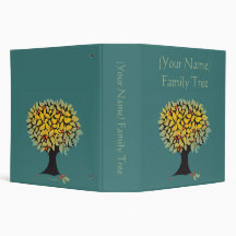 Customizable Family Tree Blue Binder