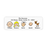 Customizable Family With Dog Address Labels