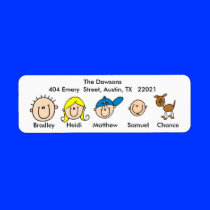 Customizable Family With Dog Address Labels