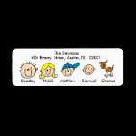Customizable Family With Dog Address Labels