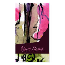 customizable, profile cards, business cards, artful, artsy, unique, art cards, watercolors, artist, photographer, advertising, professionals, colorful, designs, ginette, fine art, artistic, graphics, retail, fashion, modern, contemporary, ooak, edgy, grunge, black, ink, tattoo, pink, feminine, art, Business Card with custom graphic design