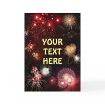 Customizable Fireworks Card