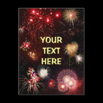 Customizable Fireworks postcards