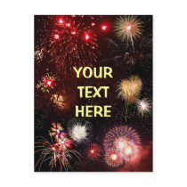 Customizable Fireworks Postcards