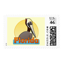 Customizable FL Brown Pelican Postage Stamp