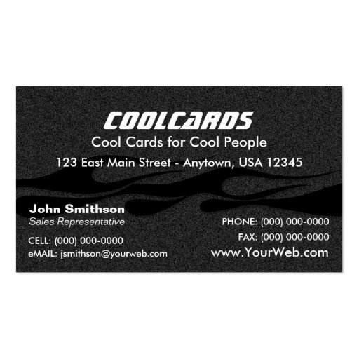 Customizable Flames Business Card (front side)