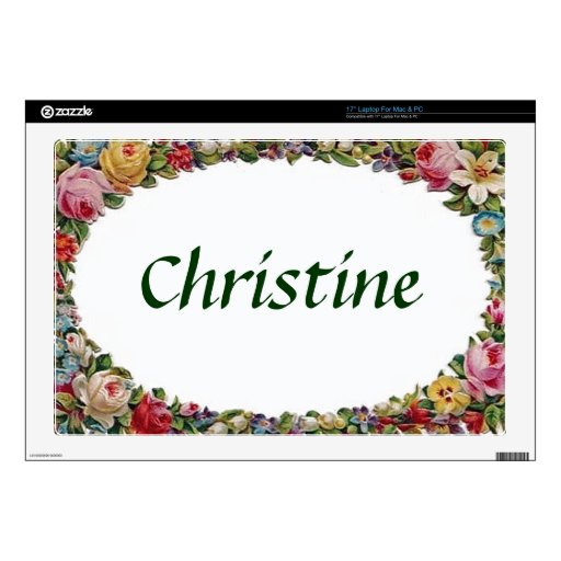 Customizable Floral Frame Zazzle Skin Laptop Decals