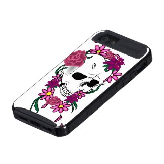 Customizable Floral Tattoo Skull Iphone 5 Case