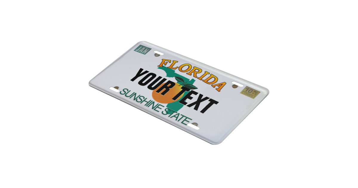 (Customizable) Florida License Plate Zazzle