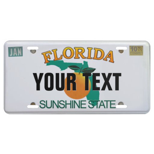 Florida Personalized Plate Form