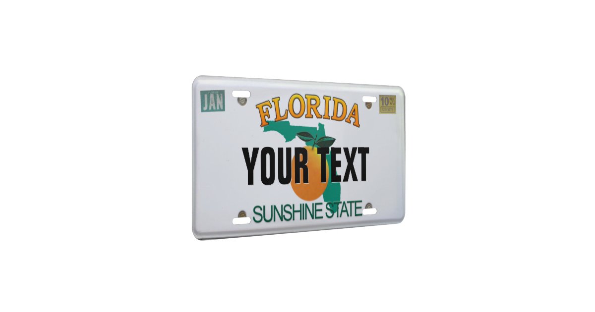 (Customizable) Florida License Plate | Zazzle