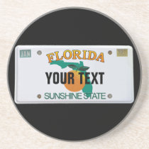 (Customizable) Florida License Plate coasters