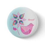 Customizable: Flower bird buttons