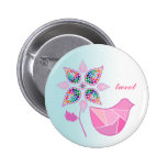 Customizable: Flower bird Buttons