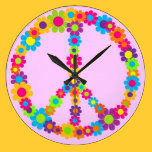 Customizable Flower Power wall clocks