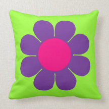 Customizable Flower Power Throw Pillow