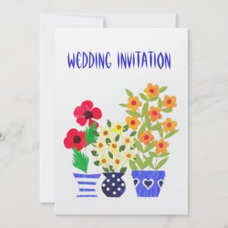 Customizable Flower Power Wedding Invitation