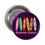 Customizable Flowered Surfboards Buttons
