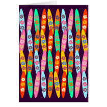 Customizable Flowered Surfboards Card