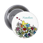 Customizable: Flowery Pinback Button