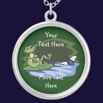 Customizable Fly Fishing Frog Necklace necklaces