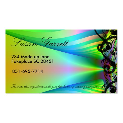 customizable fractal business card (front side)