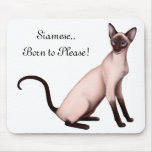 Customizable Friendly Siamese Cat Mousepad