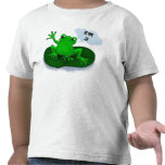 Customizable frog floating on a leave in ocean tee shirts