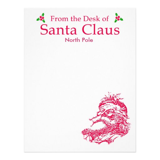 Customizable From the Desk of Santa Claus Personalized Letterhead Zazzle