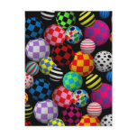 Customizable Fun & Colorful Balls Postcard