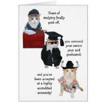 Customizable Funny Cat High School Graduation Card