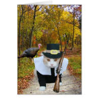 Customizable Funny Cat/Kitty Pilgrim Card