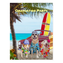 Customizable Funny Dogs/Lab Postcard Beach Party postcards