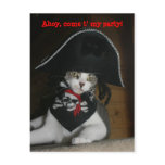 Customizable Funny Pirate Cat Post Card