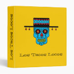 Customizable Gaucho Sugar Skulls 3 Ring Binder