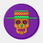 Customizable Gaucho Sugar Skulls Fridge Magnet