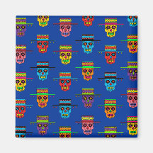 Customizable Gaucho Sugar Skulls Magnet