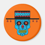 Customizable Gaucho Sugar Skulls Refrigerator Magnets