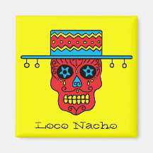 Customizable Gaucho Sugar Skulls Magnets