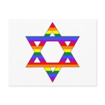 Customizable Gay Pride Rainbow Star of David Postcards