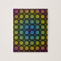 Customizable Gay Pride Rainbow Star of David Jigsaw Puzzle