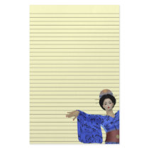 Customizable Geisha Stationery - optional lines
