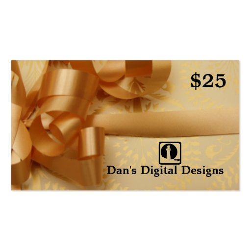 Customizable Gift Card Business Card Template (front side)